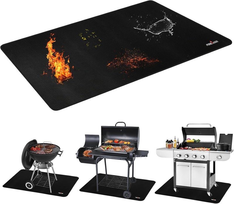 RERAMDO Large 70 X 48 Inch Under Grill Mats for Outdoor Grill,Double-Sided Fireproof Grill Pad, Waterproof/Oil-proof,BBQ Mat for Protector Deck and Patio,Griddle Accessories Compatible With Blackstone - Image 1